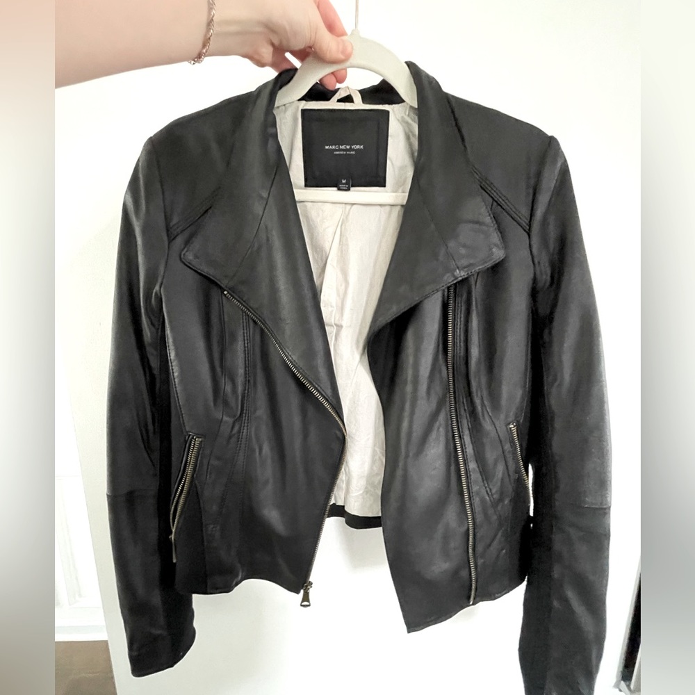 Selling my go-to leather jacket! Styles great with a casual or dressier fit.